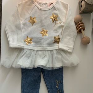 Juicy Couture White Star Ruffle Tunic & Jeggings